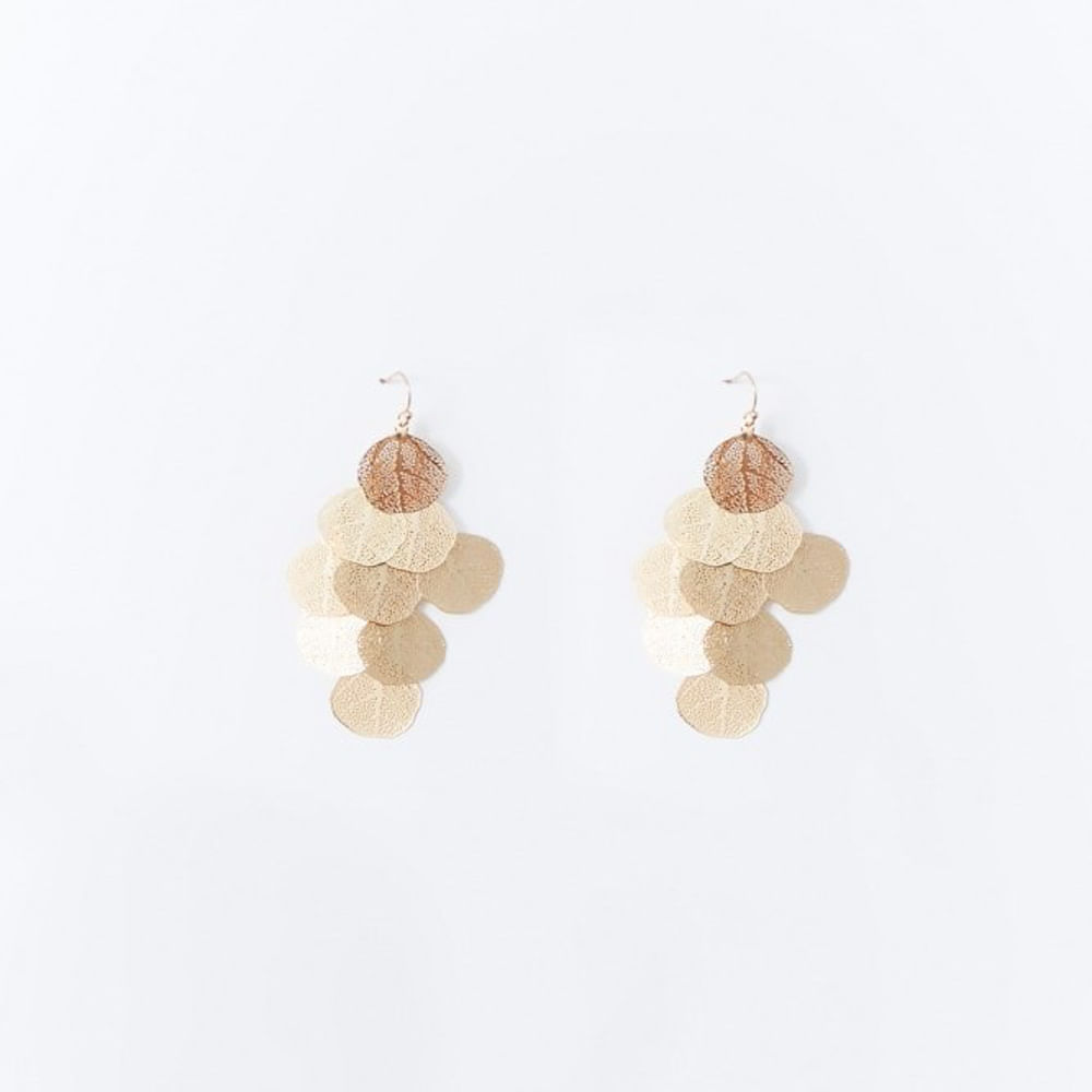 Aretes Sfera Mujer Hojas Filigrana Oro