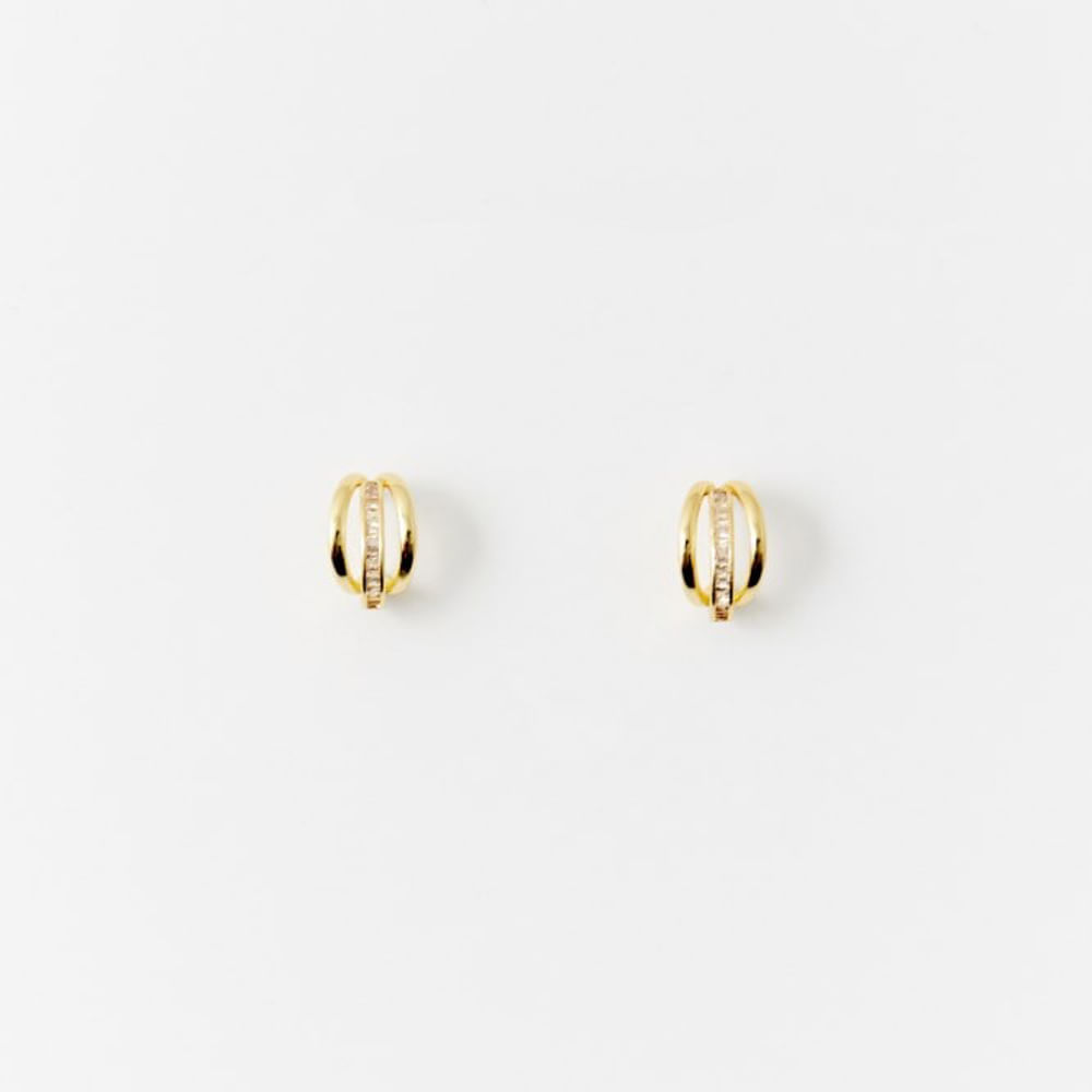 Aretes Sfera Mujer Triples Premium Oro