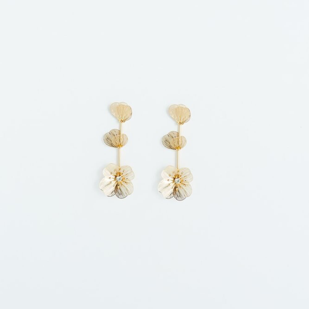 Aretes Sfera Mujer Flores Filigrana Oro