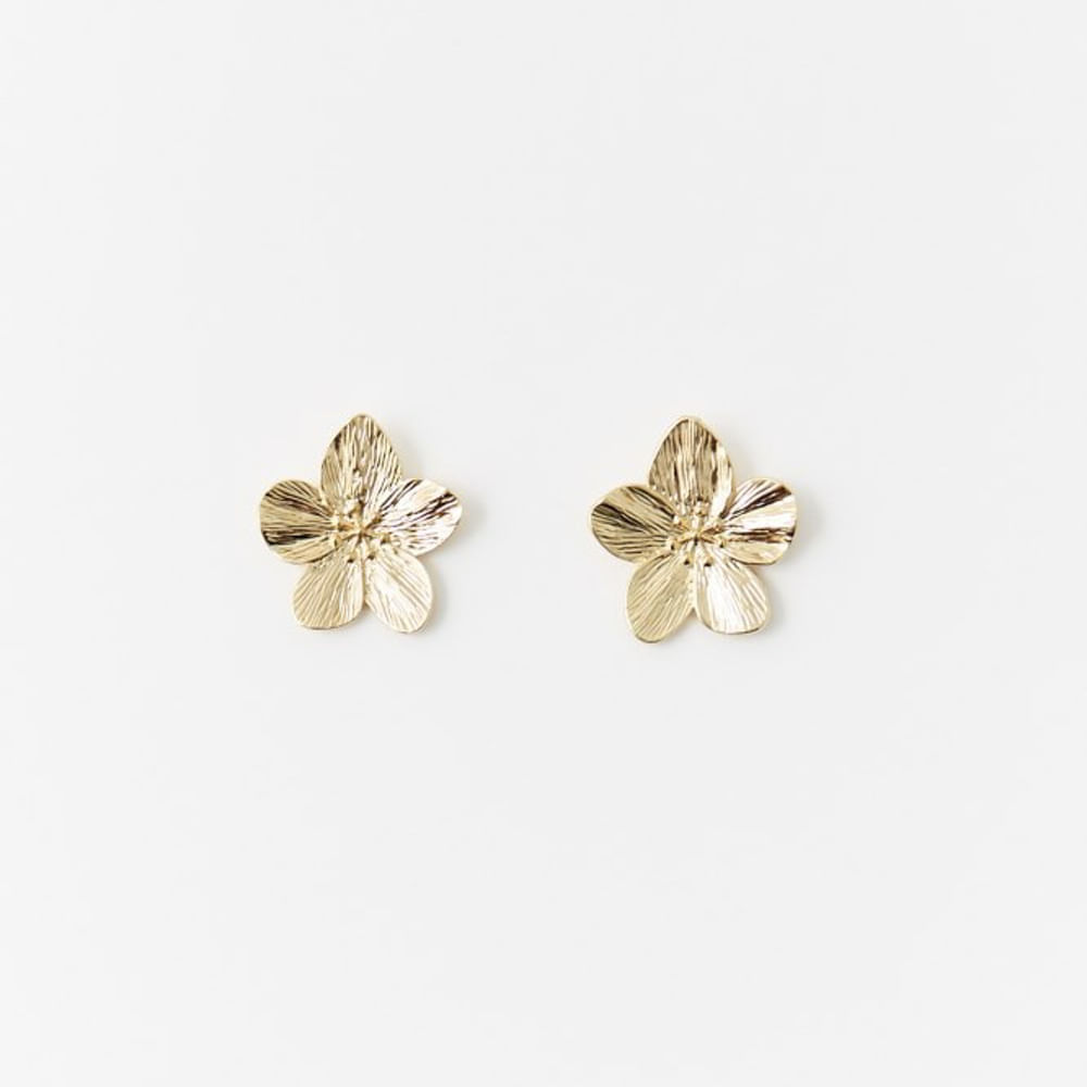 Aretes Sfera Mujer Flor Premium Oro