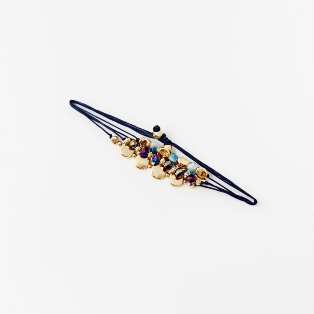 Pulsera Sfera Mujer Nudo Facetadas Azul
