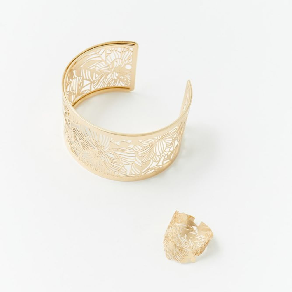 Conjunto Sfera Mujer Pulsera Filigrana Oro