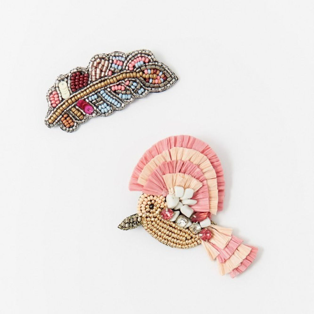 Set Sfera Mujer Broches Pajaro Multicolor