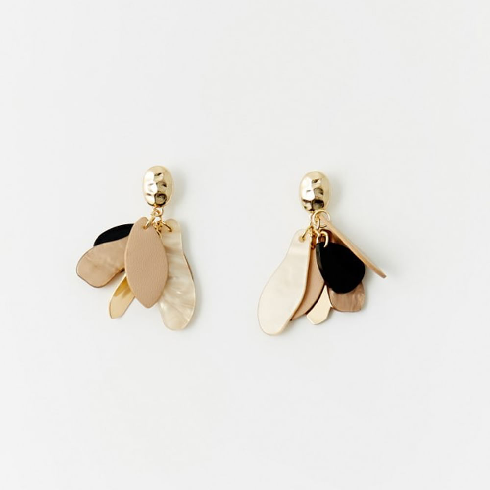 Aretes Sfera Mujer Pétalo Bunch Beige