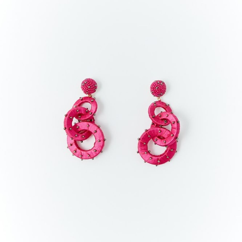 Aretes Sfera Mujer Aretes Cuentas Fucsia