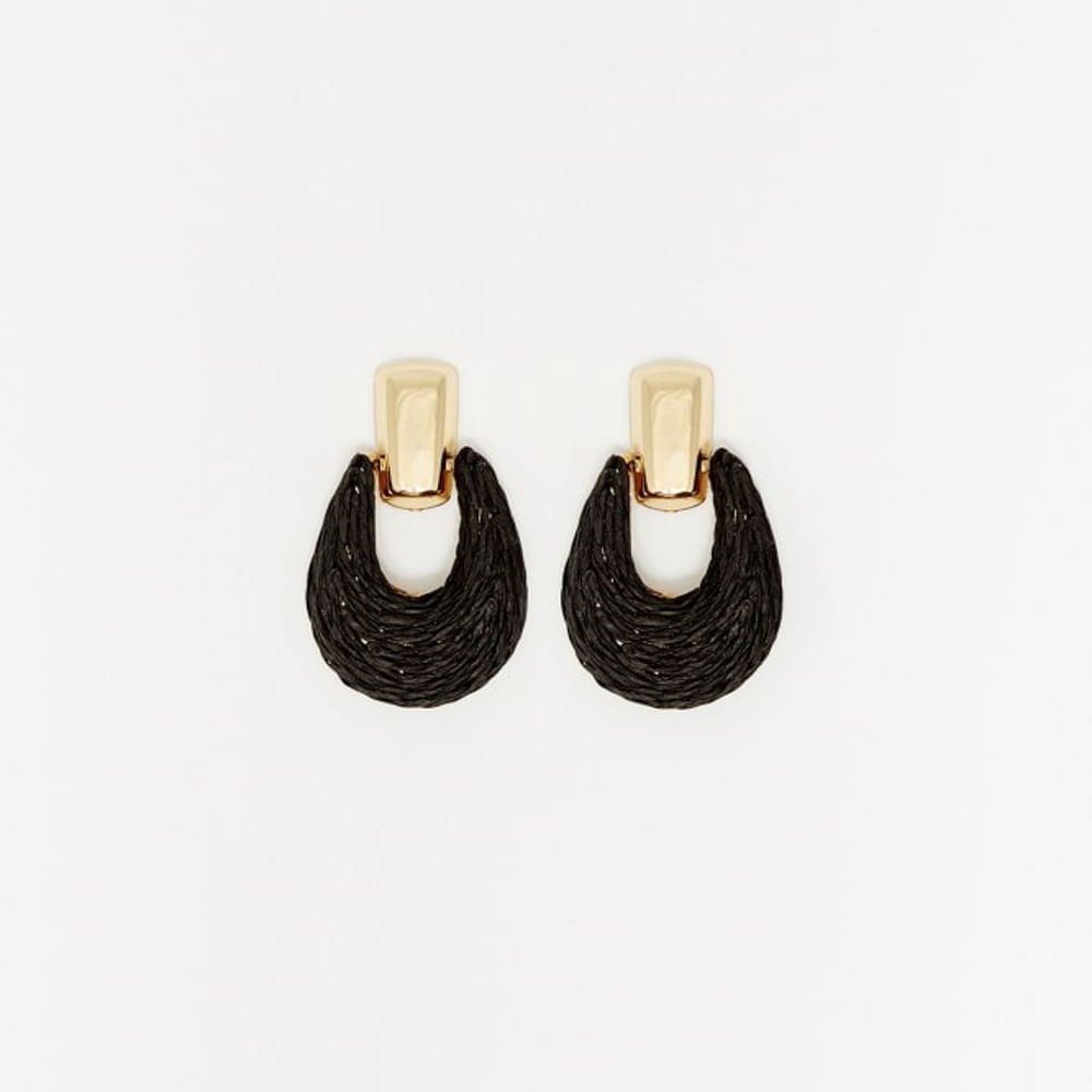 Aretes Sfera Mujer Maxirafia Negro