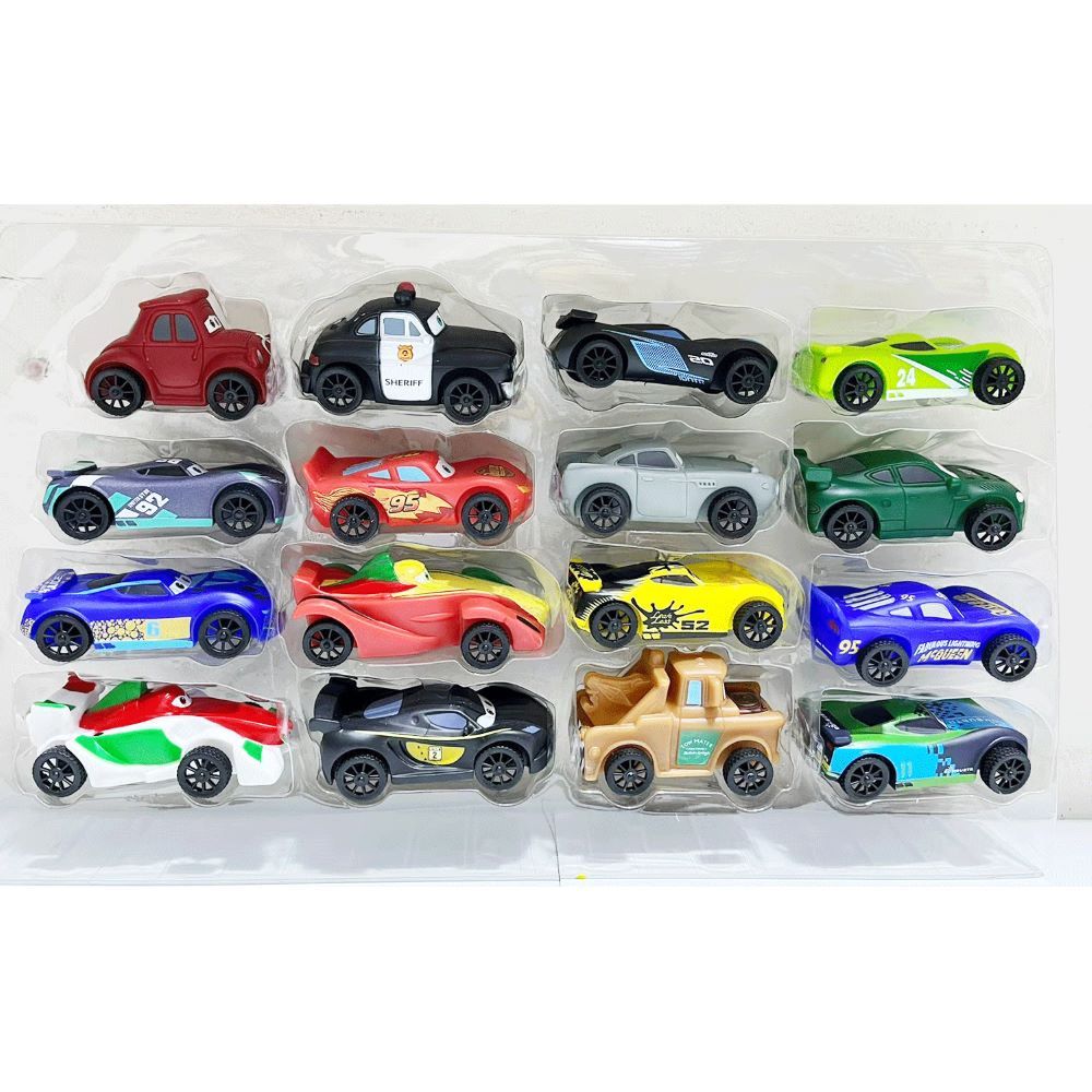 Set de Colección Coches A Fricción Pixar Cars 16 Pcs Oechsle