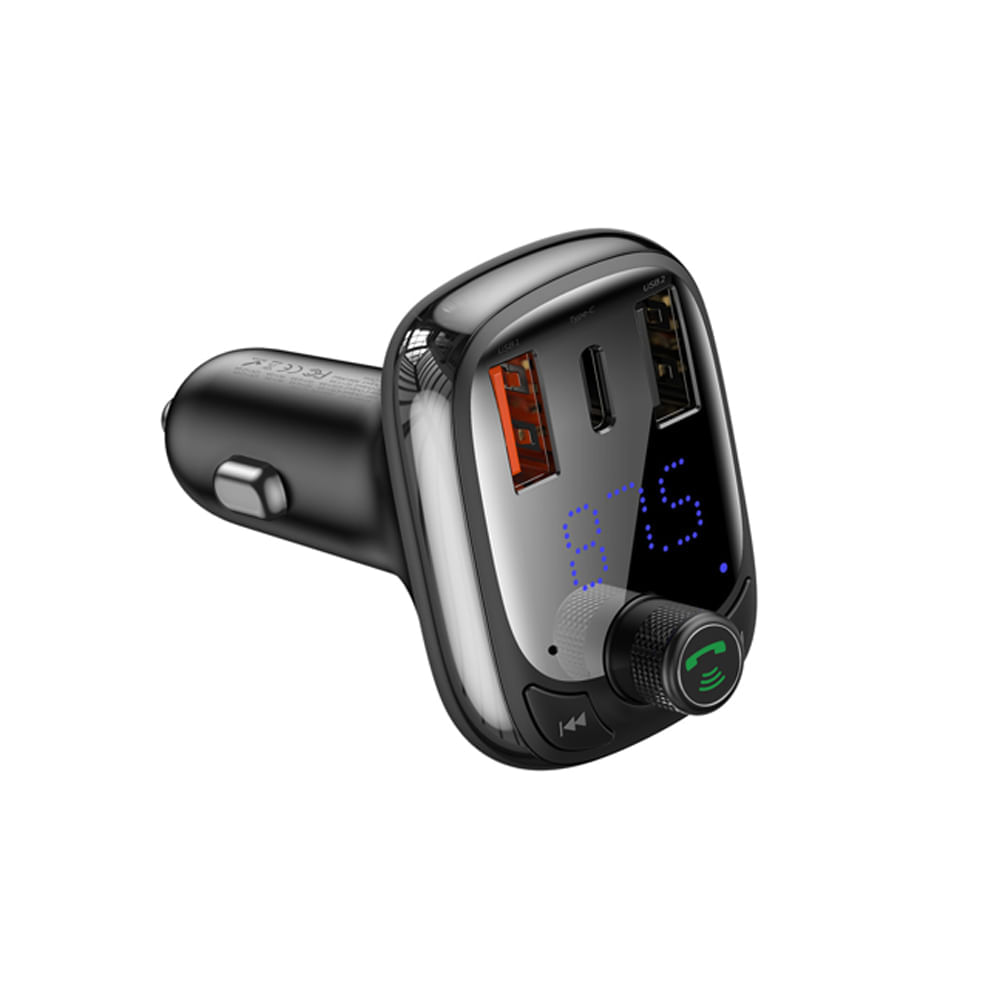 Transmisor CCTM-B01 FM Bluetooth MP3 Cargador QC Llamadas Baseus CCTM-B01 FM Bluetooth MP3 Cargador QC Llamadas Baseus