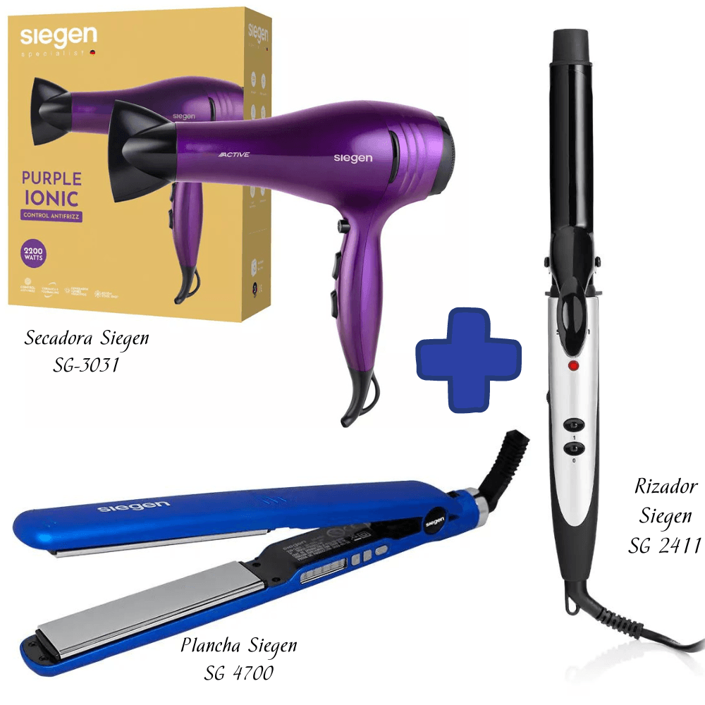Secador Siegen Sg 3031 Combo Siegen Purple Alisadora SG-3540