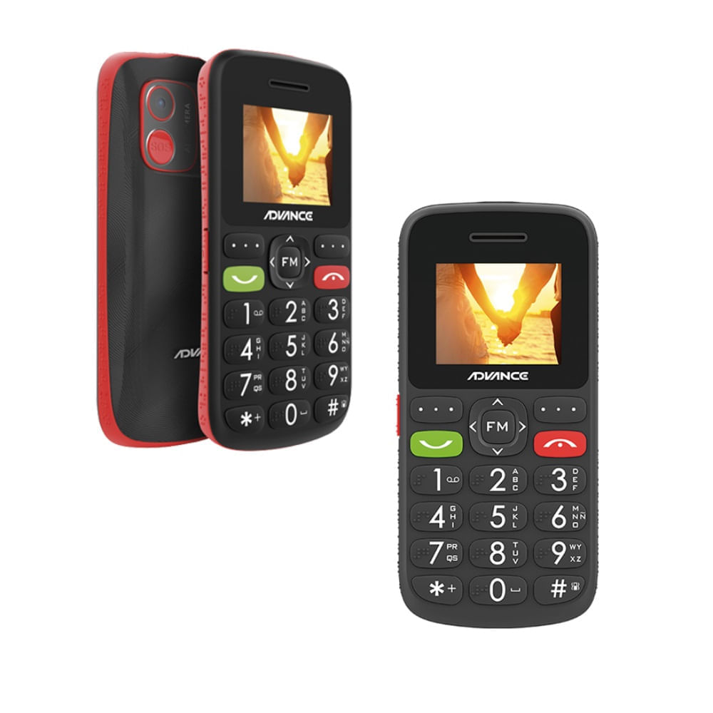 Celular Senior 4G ADVANCE HL2460 1.77 Pulgadas Radio FM Wireless Rojo