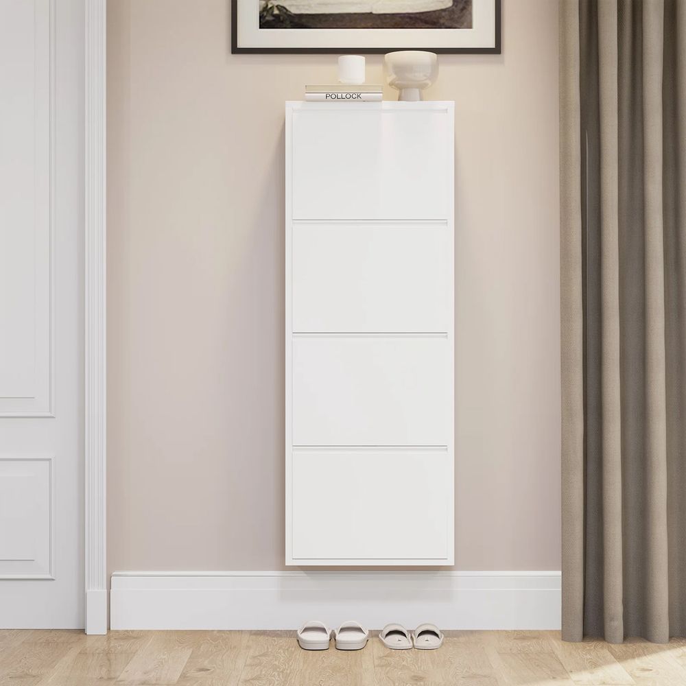 Zapatera Flotante Génova Ventitas Home Color Blanco Zapatera Flotante Génova Ventitas Home Color Blanco