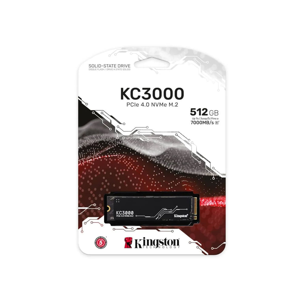 Unidad de estado sólido Kingston KC3000 - M.2 2280 Interno - 512GB - PCI Express NVMe (PCI Express N Unidad de estado sólido Kingston KC3000 - M.2 2280 Interno - 512GB - PCI Express NVMe