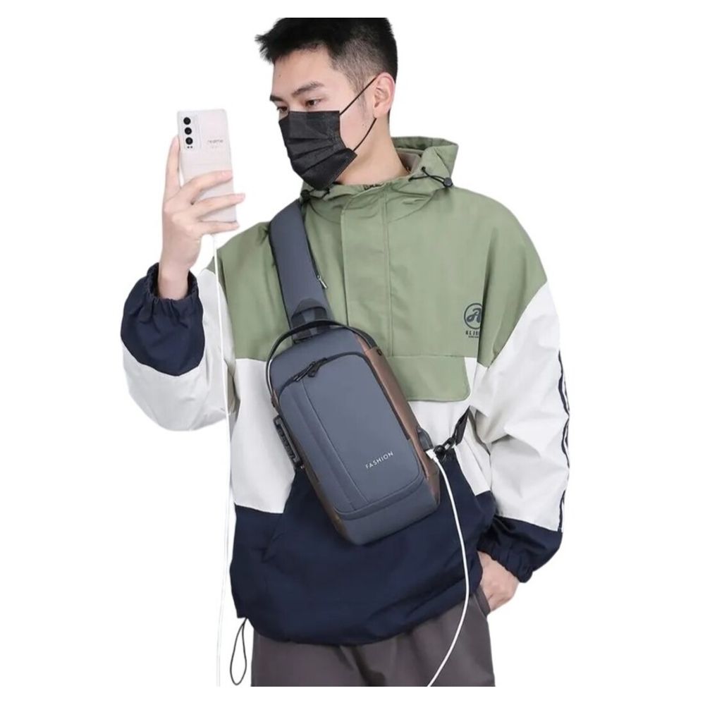 Mochila Morral Plomo-marrón brillante Antirrobo Impermeable Candado con Clave Usb Bolso Genieka Mochila Morral Plomo-marrón brillante Antirrobo Impermeable Candado con Clave Usb Bolso Genieka