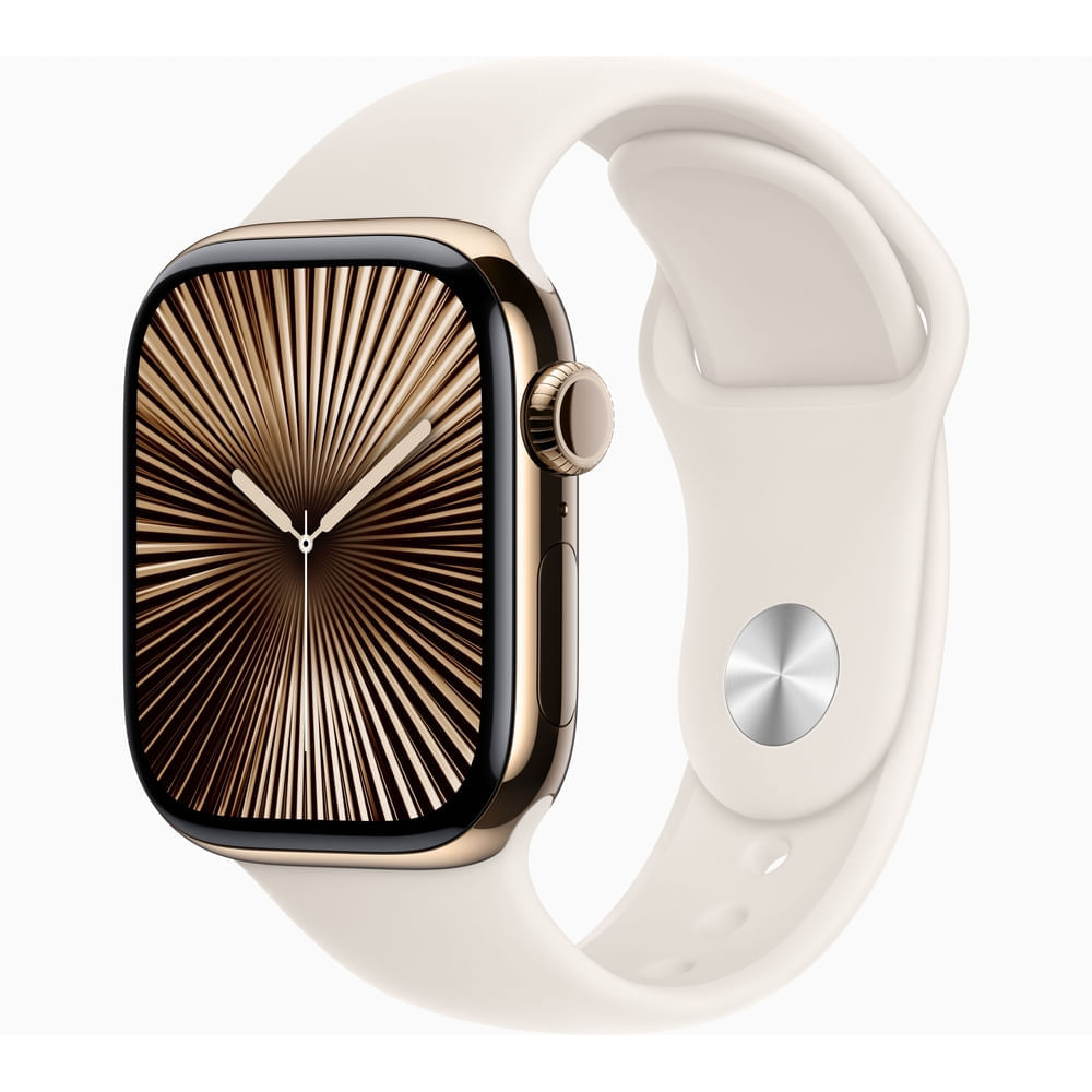 Apple Watch Series 10 Titanium (GPS + Celular) 42 mm ML - Oro Sport Band Star Light