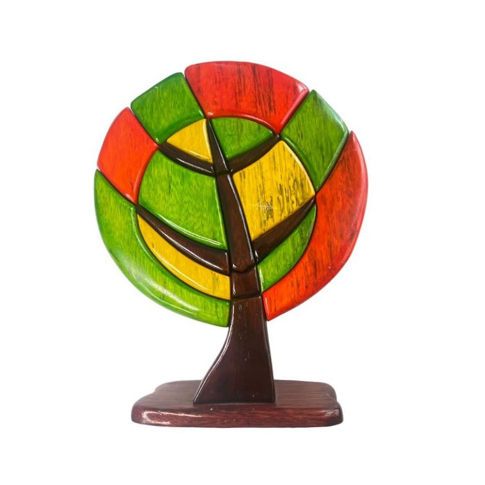 Artesanía Adorno de Madera Árbol de la Paz ECO FRIENDLY Doble Cara