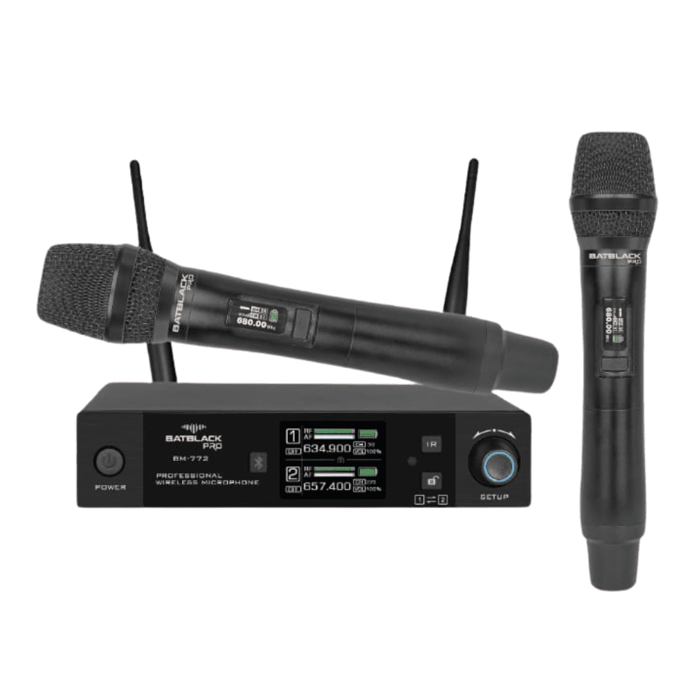 Micrófono Inalámbrico Profesional con Bluetooth UHF  Batblack BT-772 Microfono Inalambrico Profesional con Bluetooth UHF Batblack BT-772