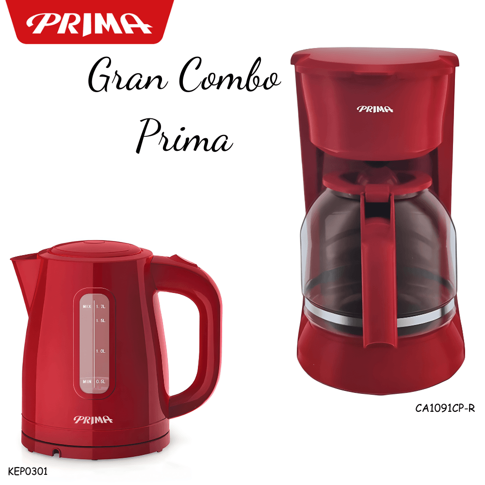 Combo  Hervidor Prima 1.7 KEP0301 +Cafetera Prima 1.8 CA1091CP-R Combo Hervidor Prima 1.7 KEP0301 +Cafetera Prima 1.8 CA1091CP-R