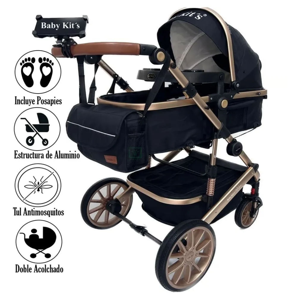 Coche Moisés Baby Kits Milán II Edición 2023 Negro