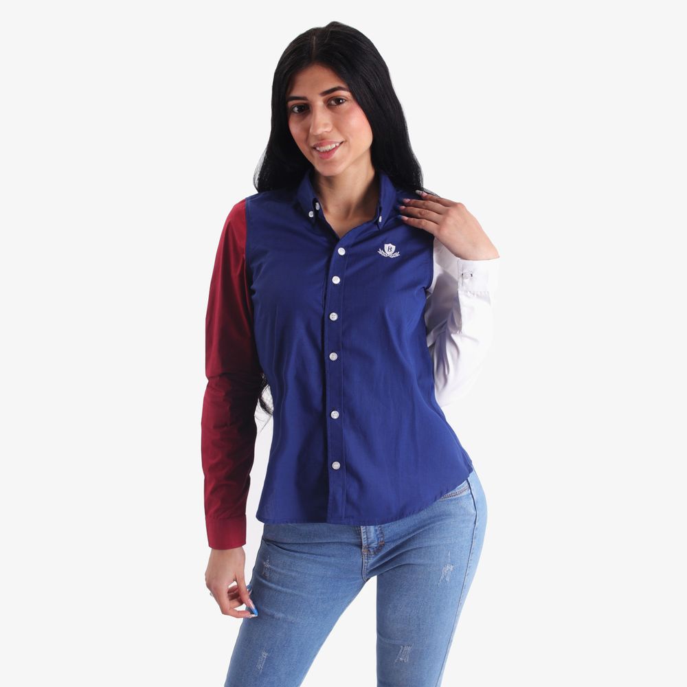 Blusa Manga Larga 100% Algodon Pima Mujer Piero Biani Talla L Multicolor