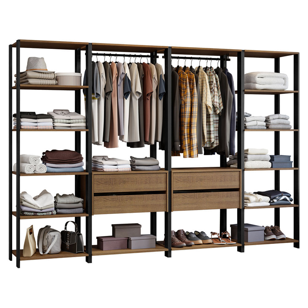 Ropero Valencia 258 cm Marrón/Negro 01