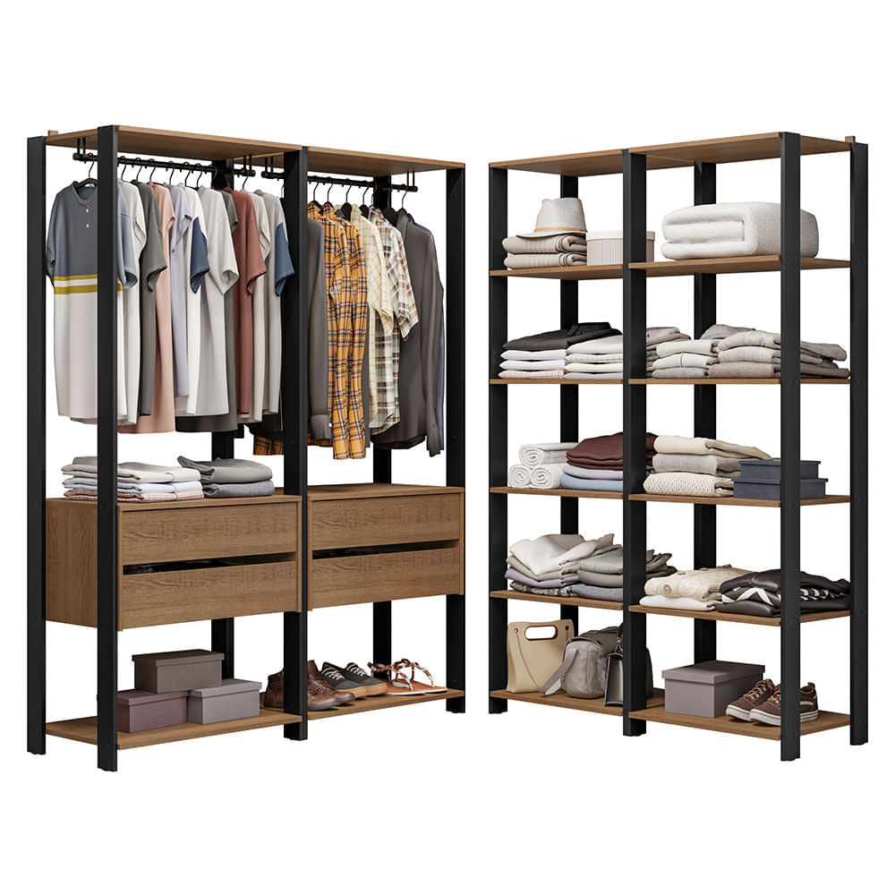 Ropero Valencia 358 cm Marrón/Negro 03