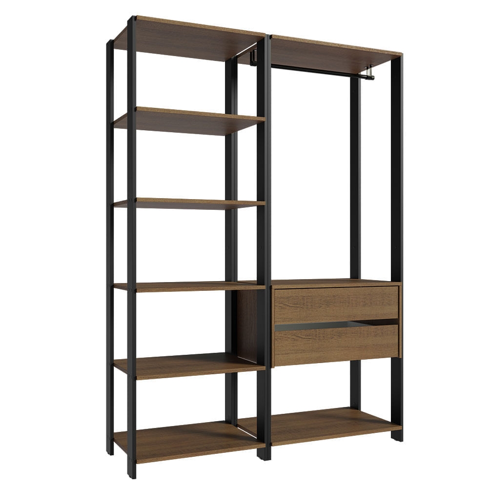 Ropero Valencia 129 cm Marrón/Negro