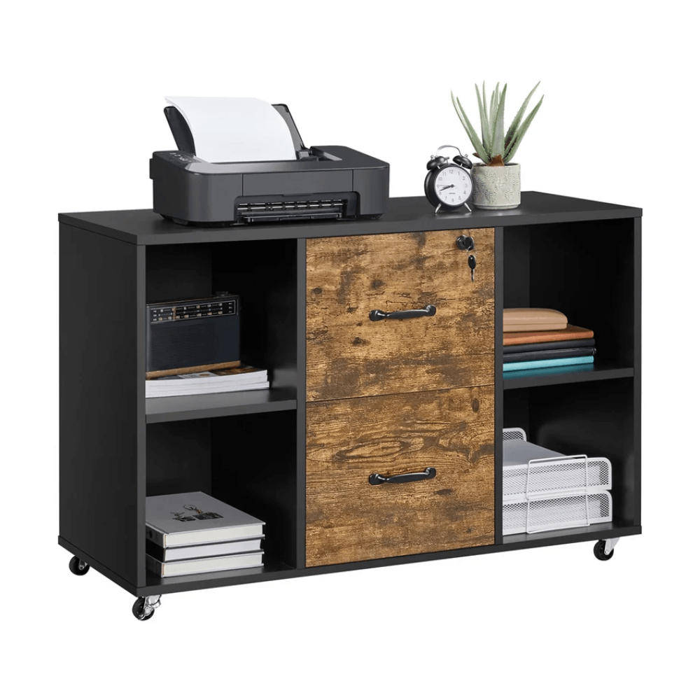 Mueble Archivador Bonno Dulio Caramelo y Negro Muebles Bonno