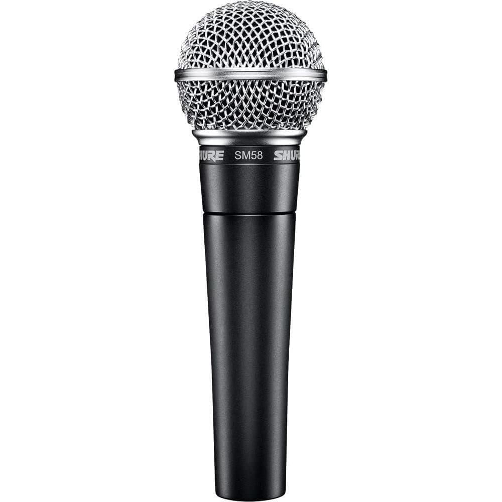 Micrófono SHURE SM58 negro, XLR, con adaptador y bolsa, para vocalistas