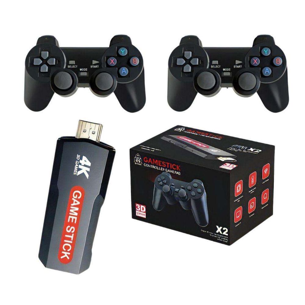 Consola Retro Game Stick X2 Plus 4K HD Psp Ps1 Sn64 30000 Juegos Incorporados Mandos Recargables