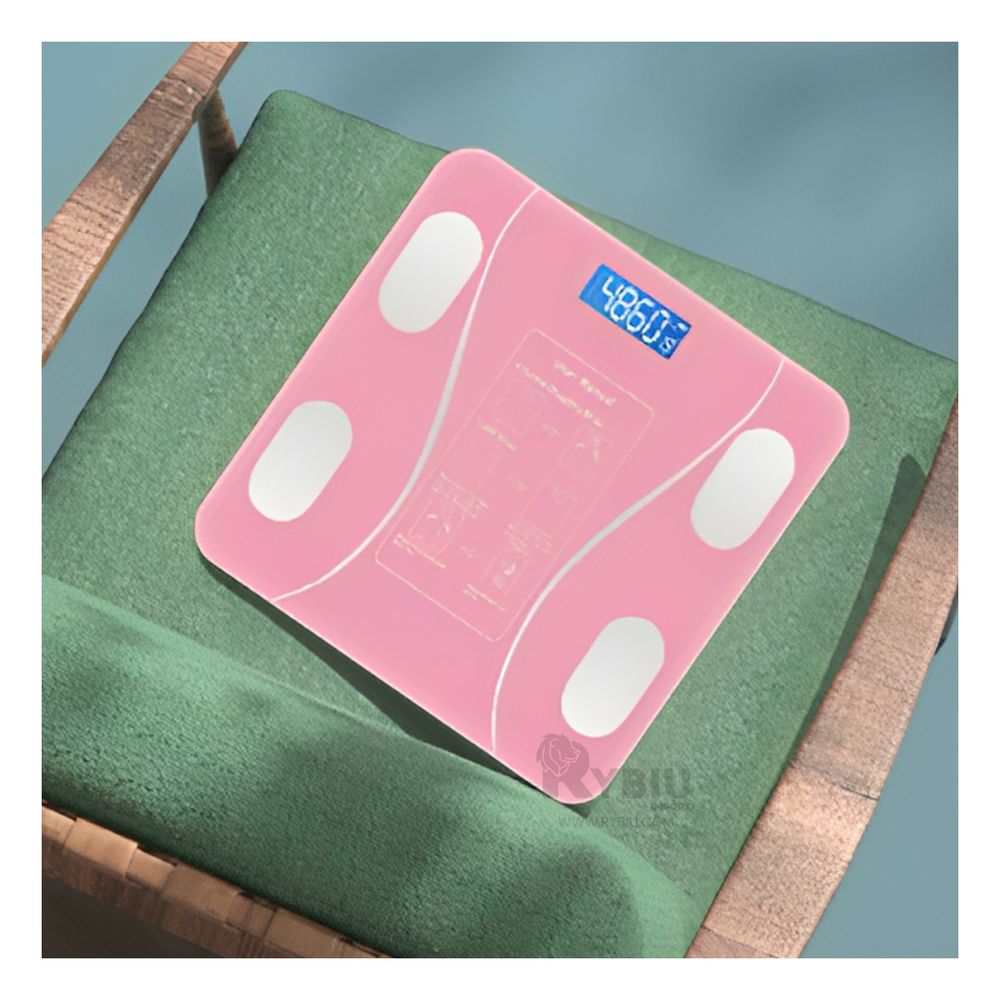 Balanza Digital con Bluetooth Color Rosado Y+Papel de Regalo