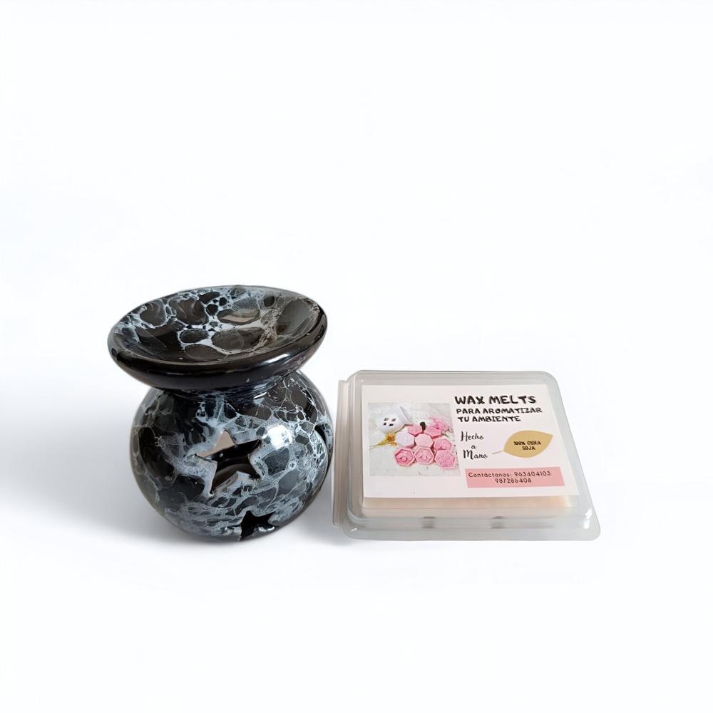 Wax Melts de cera de soja PACK con Hornito Quemador Negro ABI NATURE