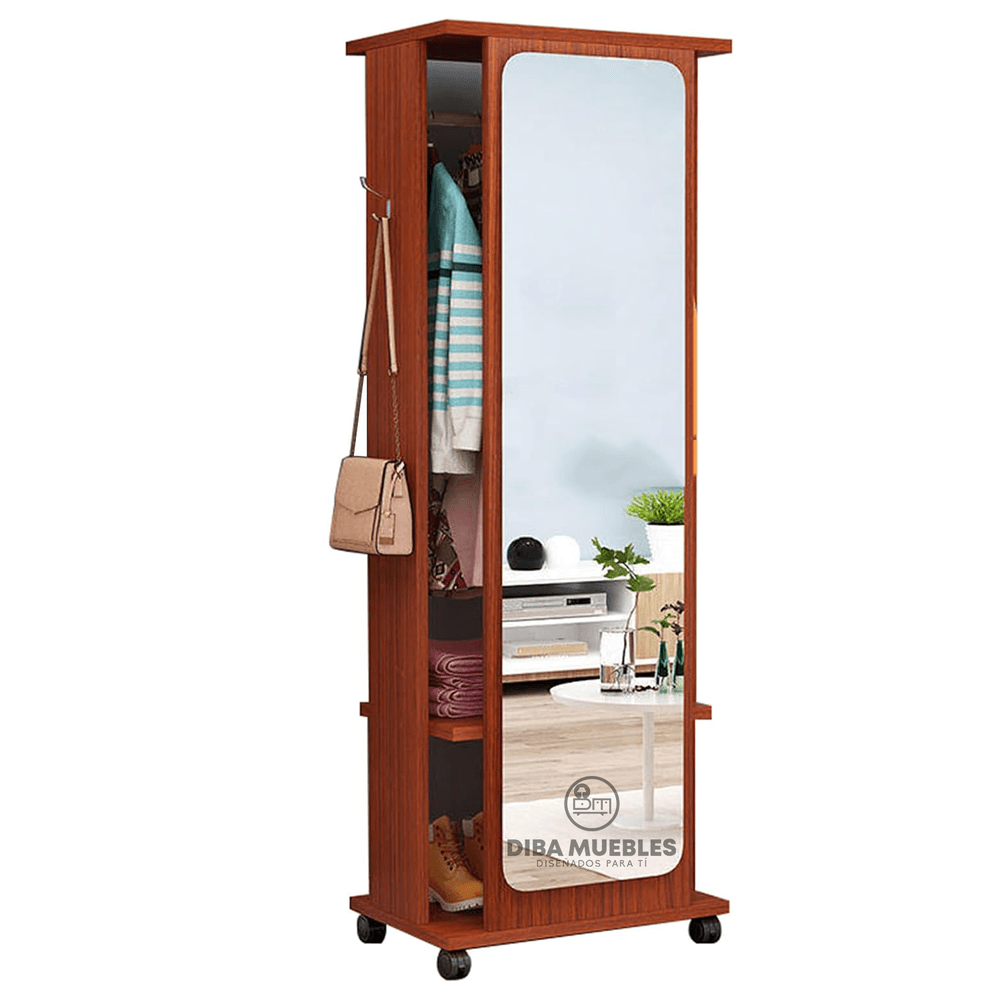 Espejo Giratorio 3en1 con almacenamiento Piper Cerezo DIBA Muebles Espejo Giratorio 3en1 con almacenamiento Piper Cerezo DIBA Muebles