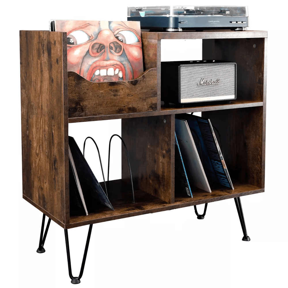 Mesa Auxiliar Tocadiscos con Almacenamiento para Disco Vinilo Rowan DIBA Muebles Mesa Auxiliar Tocadiscos con Almacenamiento para Disco Vinilo Rowan DIBA Muebles