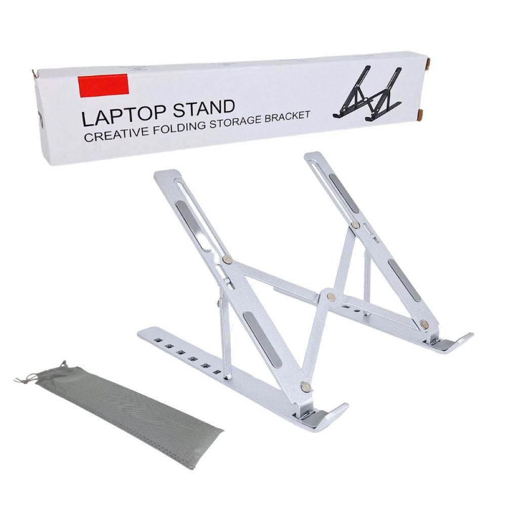 Soporte de Aluminio Plegable Para Laptop Color Plateado