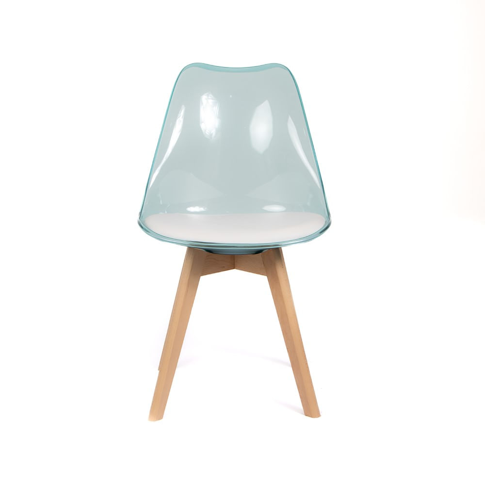 Silla Acolchada Modelo Eames Verde Translúcido Silla Acolchada Modelo Eames Verde Translúcido