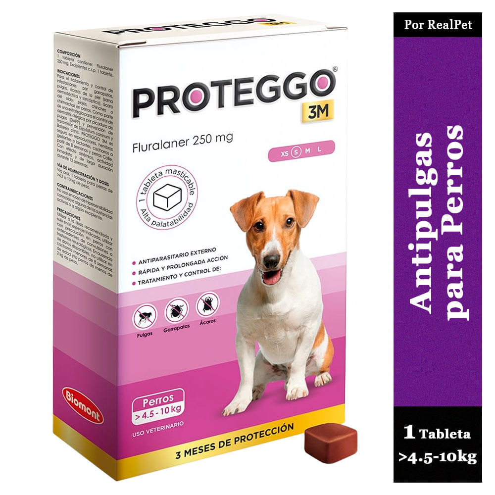 Antipulga Masticable Proteggo para Perros de 4.5 - 10 kg