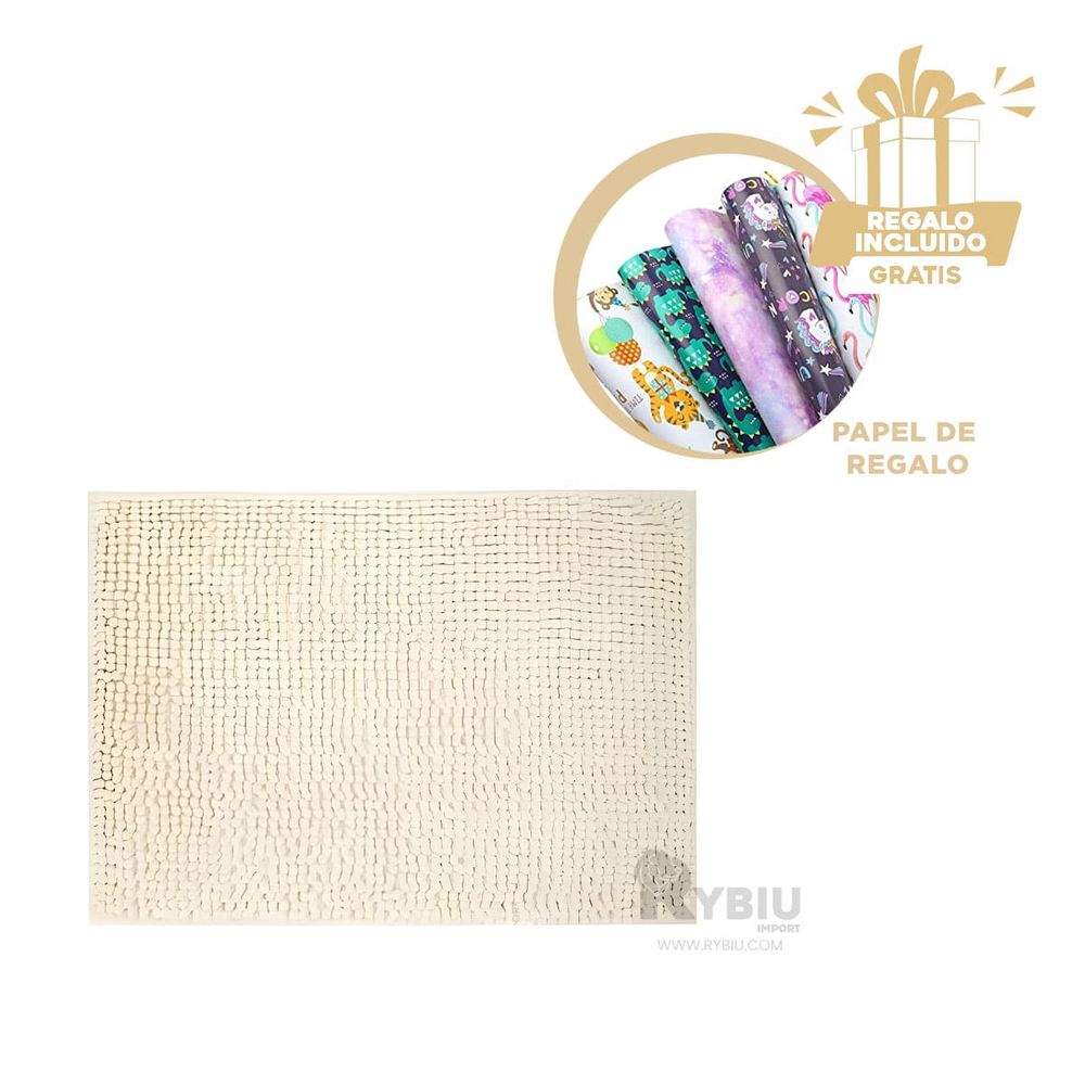 Tapete de Microfibra en Color Crema Y+Papel de Regalo