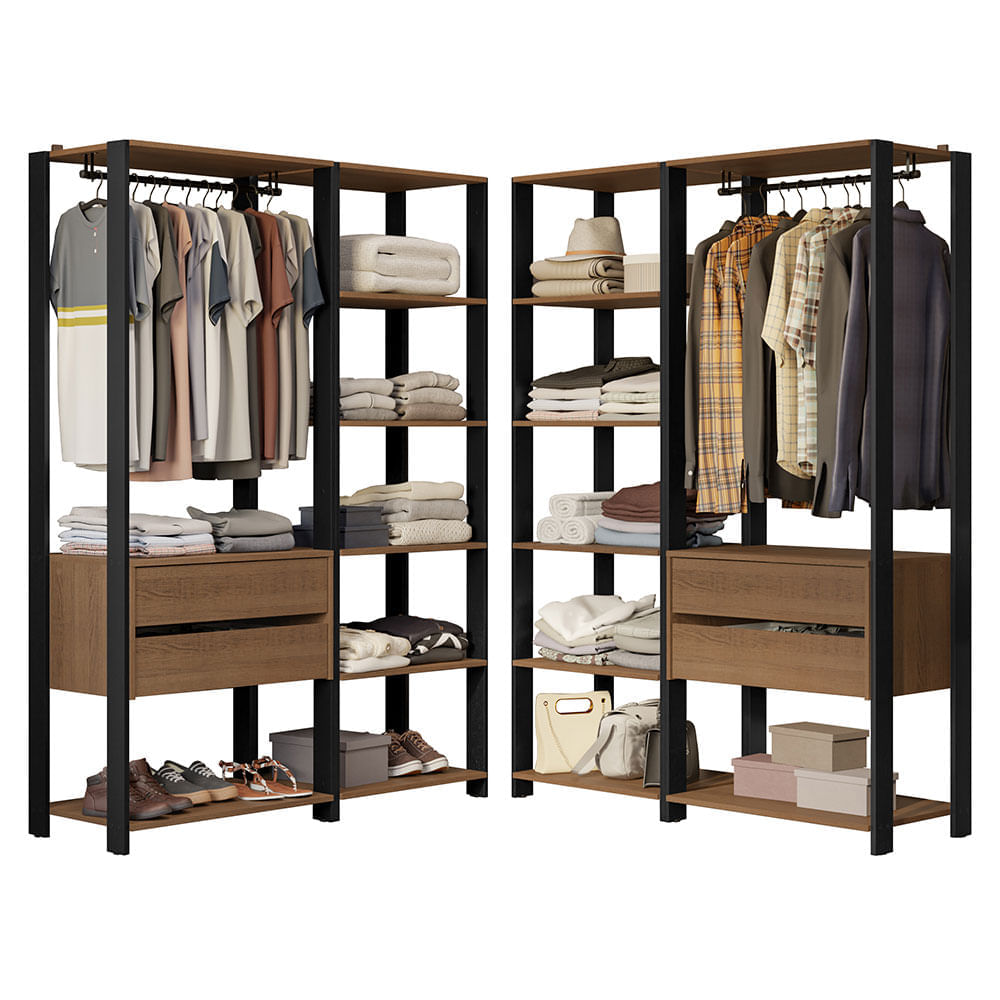 Ropero Valencia 358 cm Marrón/Negro 04