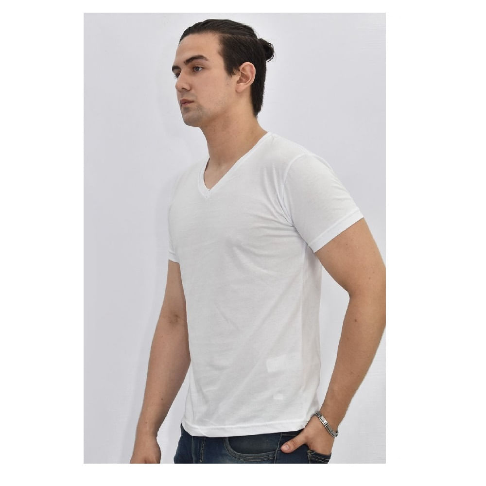 Set de 3 Polos Básicos para Hombre Cuello en V Colores Variados Talla S