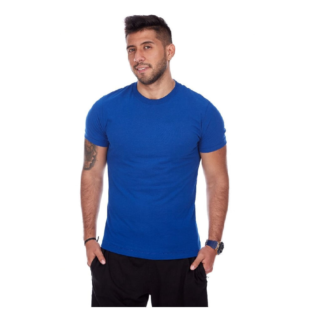 Set de 3 Polos Básicos Cuello Redondo para Hombre  Colores Variados Talla M