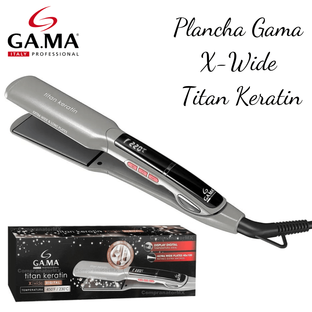 Plancha Alisadora Gama Titan Keratin Xwide Digital 450°F 230°C