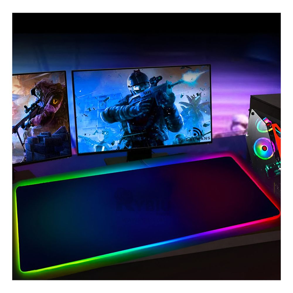 Pad Gamer Multifuncional con Luces Led de Color Negro