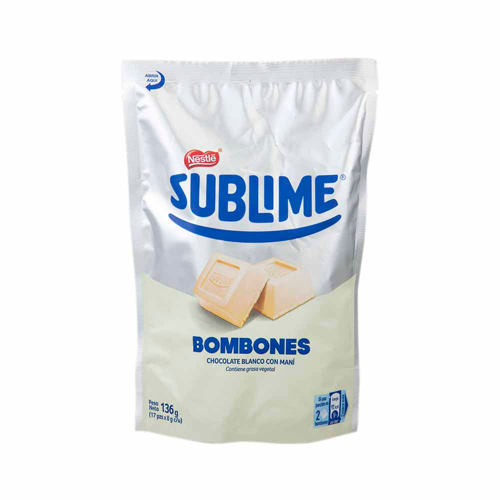 Bombones de Chocolate Blanco SUBLIME Doypack 136g