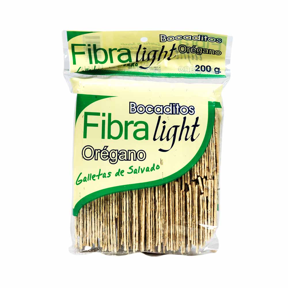 Galletas Integrales FIBRA LIGHT Bocaditos de Salvado con Orégano Paquete 200g