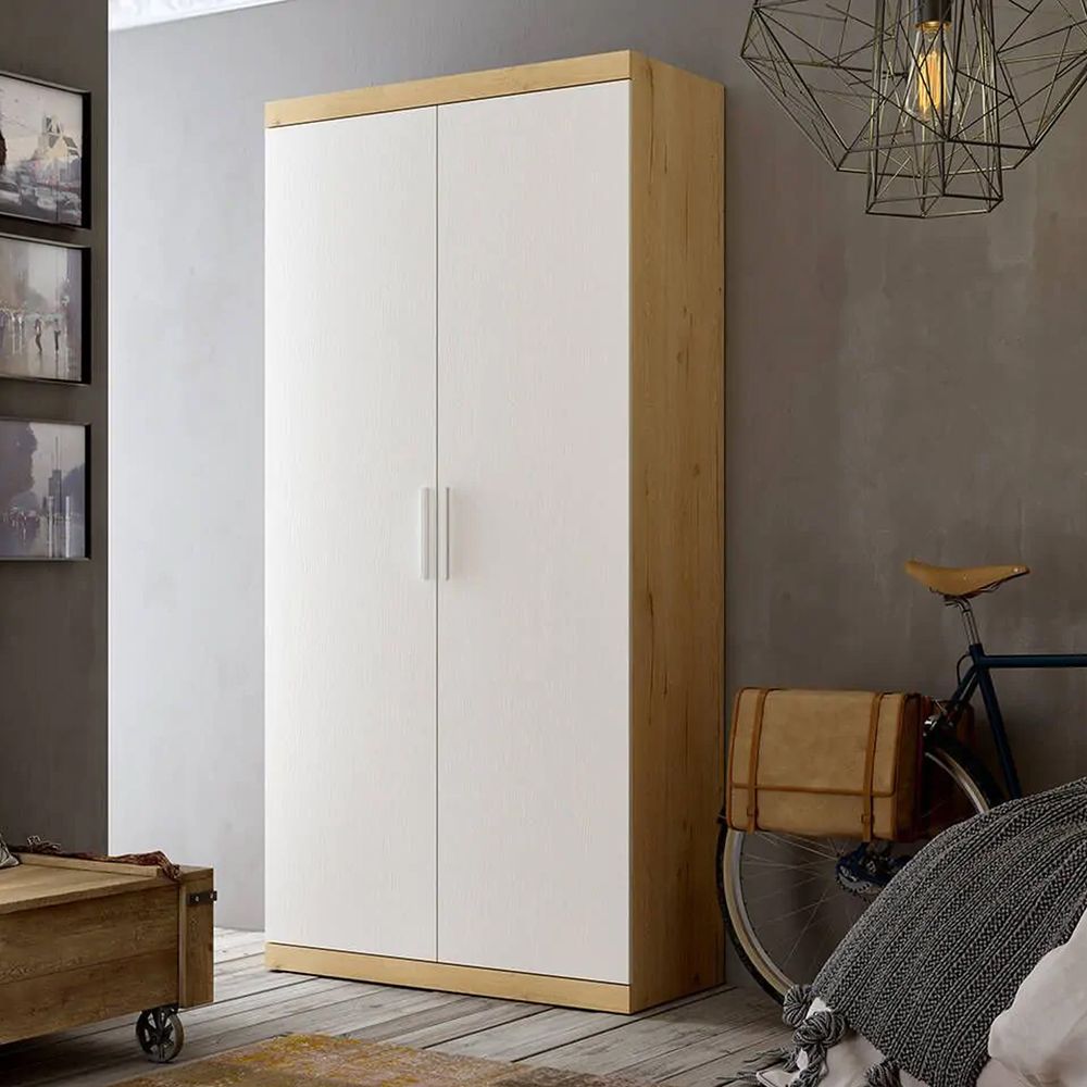 Ropero Minimalista Kamila Ventitas Home Color Rovere y Blanco Ropero Minimalista Kamila Ventitas Home Color Rovere y Blanco