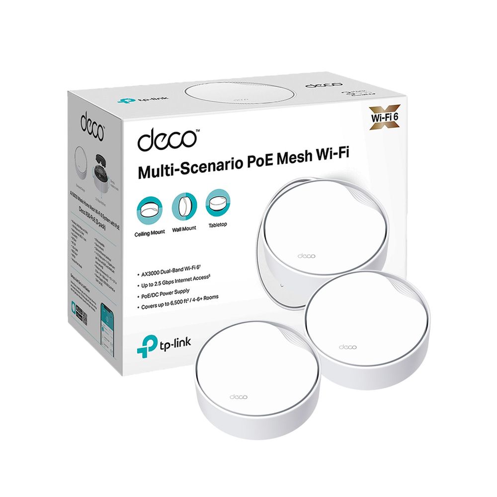 Sistema Mesh Tp Link Deco X50 PoE 3 pack Wifi 6 AX3000