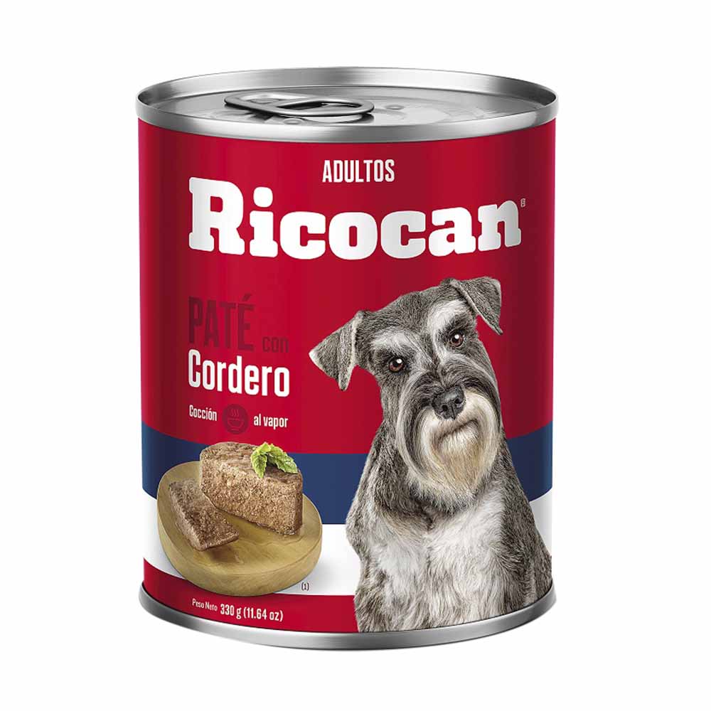 Alimento Húmedo para Perro RICOCAN Adulto Sabor Cordero Lata 330g