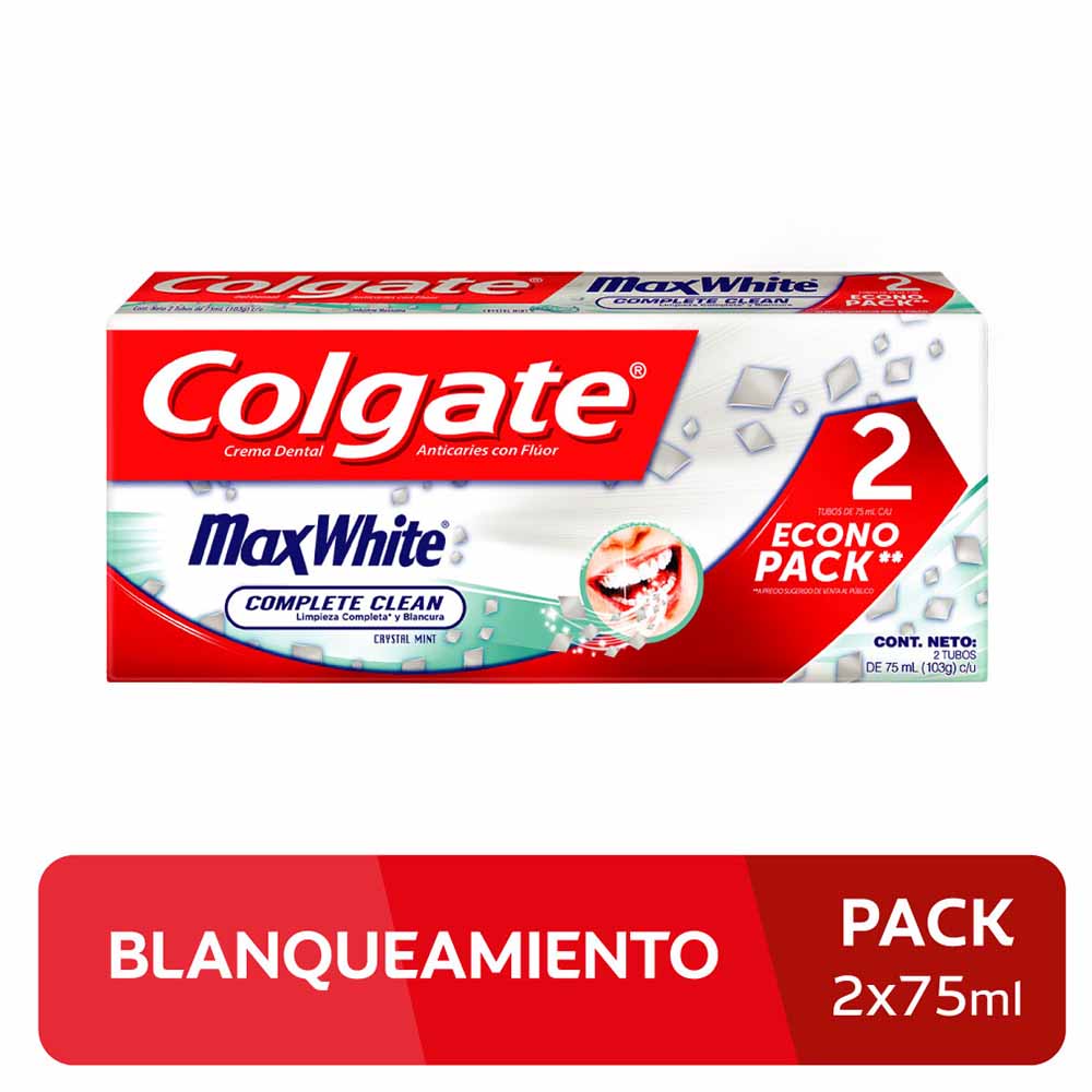 Crema Dental Colgate Max White Complete Clean 75 ml x 3 