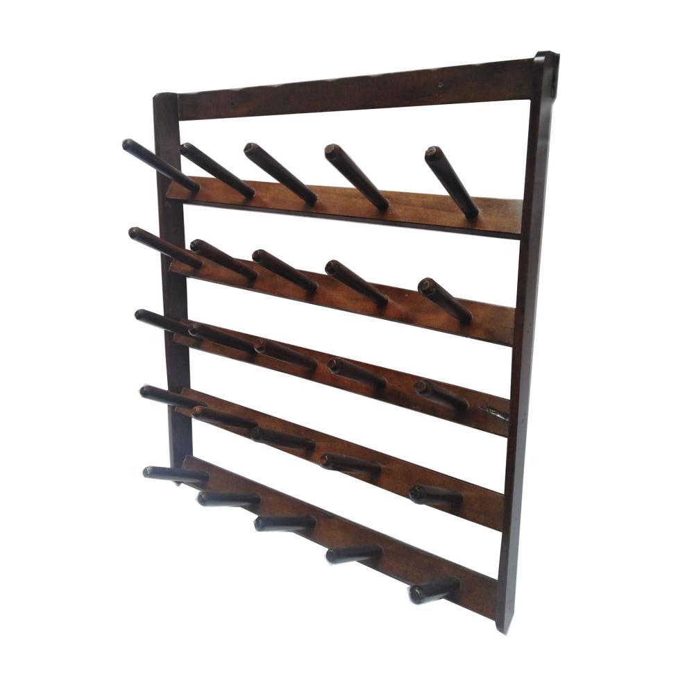 Portavasos Organizador de Vasos Colgador en Madera Color Marrón