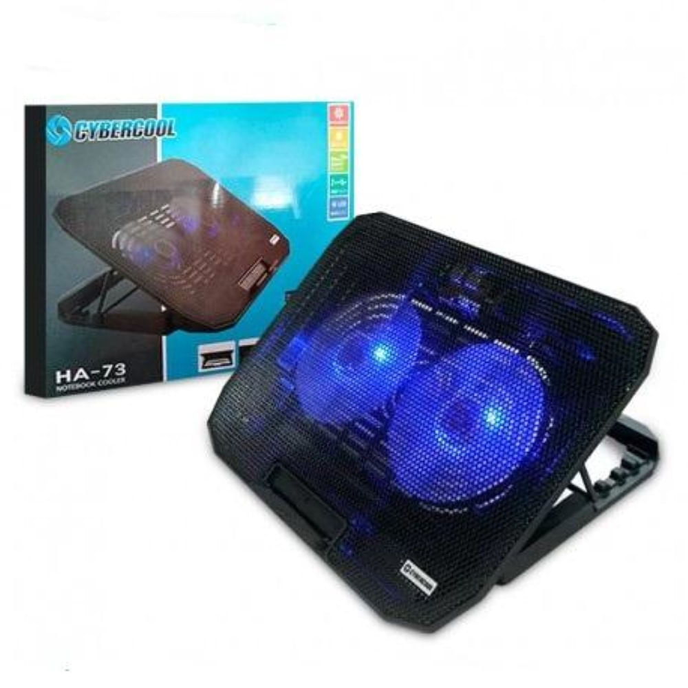 Cooler Para Laptop Notebook Cybercool 2 Ventiladores HA-73